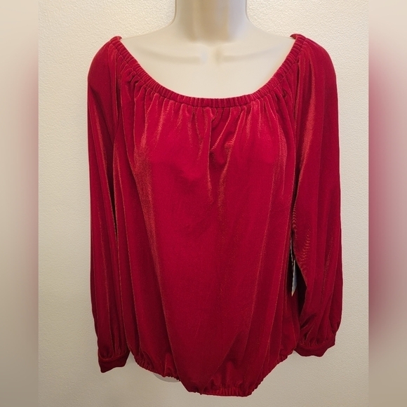 CeCe Tops - NWT CeCe Ladies Red Velvet Blouse